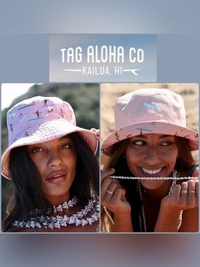 NWT • Tag Aloha Co. 🏄♀️ Kailua Hawaii • Bucket Hat • Queens Waikiki